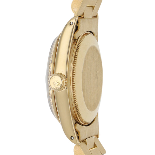 Reloj Rolex para dama modelo Oyster Perpetual DateJust en oro amarillo 18 kilates.